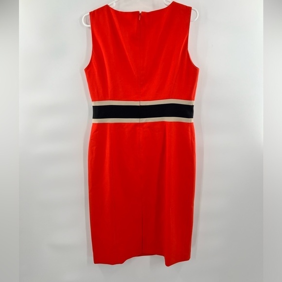 Evan Picone black label orange dress sleeveless black waist size 6 - Picture 7 of 7